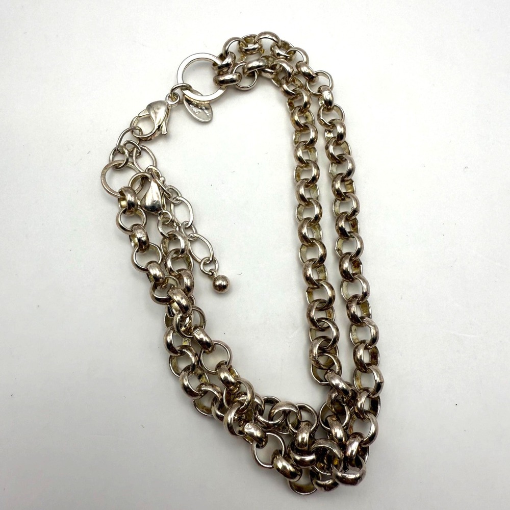 Origami‎ Owl Silver Tone Double Chain Bracelet – Layered Statement Jewelry
